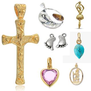 silver gold Pendants and charms for sale